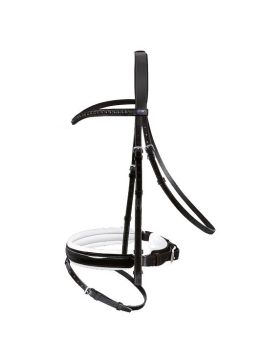  Passier Apollo Snaffle Bridle - Black/White Patent