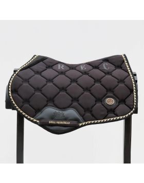 Royal Equestrian Jump Saddle Pad Black Gold Full 