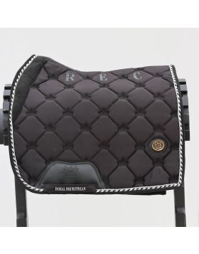 Royal Equestrian Dressage Saddle Pad Black Silver Full