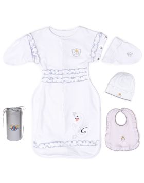 RB Royal Baby Snap and Dream Swaddle Transition with hat and bib in Gift Box. Hip-Healthy Design