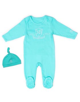 RB Royal Baby Organic Cotton Gloved Sleeve Footed Overall Footie with Hat (Sweet Dreams)