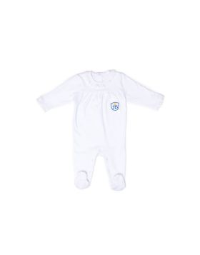 RB Royal Baby Organic Cotton Sleeve Footed Overall, Footie (Little Me) White