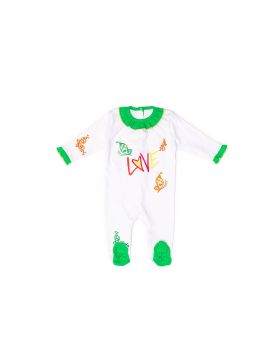 RB Royal Baby Organic Cotton Footed Overall, Footie (My Love) Multi Color