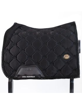 Royal Equestrian Dressage Saddle Pad Black Croco Full