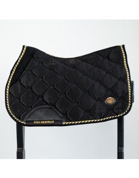 Royal Equestrian Jump Show Saddle Pad Black Gold Full