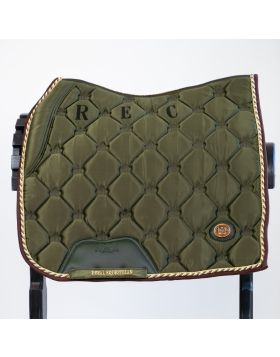 Royal Equestrian Dressage Saddle Pad Olive Gold Full