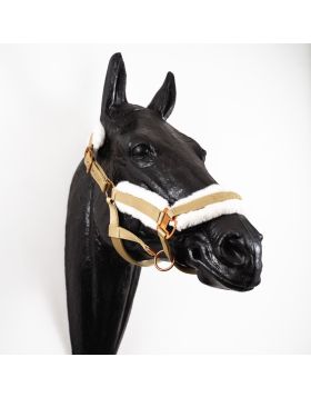 Royal Equestrian Fur Halter Champaigne Full 