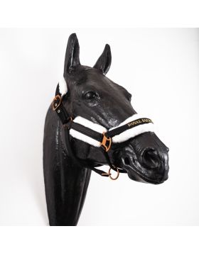 Royal Equestrian Fur Halter Black Gold Full 