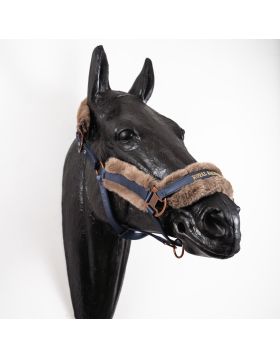 Royal Equestrian Fur Halter Navy Full 