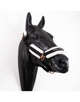 Royal Equestrian Fur Halter Black Silver Full 