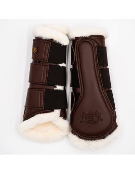 Royal Equestrian Lined Brushing Boots Brown White