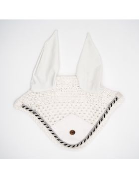 Royal Equestrian Premium Ear Bonnet White Silver Full