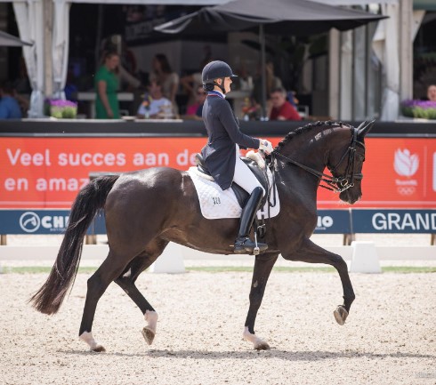 When will Charlotte Dujardin compete at the National Dressage Championships and which horses is she riding?